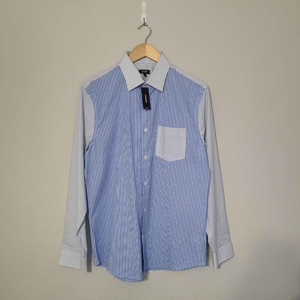 Express Slim Mixed Stripe Stretch 1MX Dress Shirt